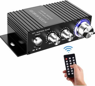OEM Mini Amplificador Est&eacute;reo Inal&aacute;mbrico Bluetooth - Receptor De Audio De Doble Canal De 100 W Con Puertos Usb Y Aux Para Altavoces Dom&eacute;sticos, Con Contr