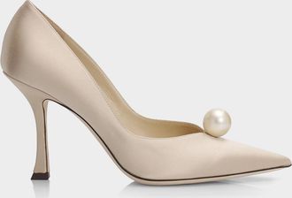 Jimmy Choo London 90mm Ziri Satin Pumps