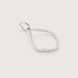 Monica Vinader Riva Diamond Hoop Pendant, Sterling Silver