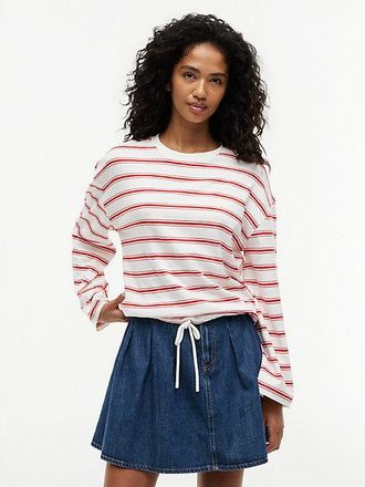 Tommy Hilfiger Camiseta de manga larga con rayas y cord&oacute;n