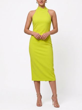 Rachel Roy Harland Crossover Halter Midi Dress in Tender Shoots at Nordstrom, Size Xx-Large