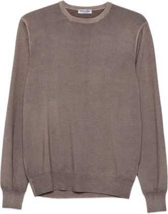 Gran Sasso Bruine Wollen Trui Aw 25 - Heren - Ronde hals truien - Bruin - 2XL - Wol - Truien & Vesten