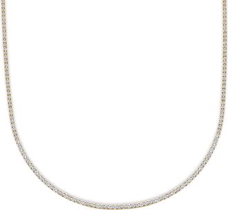 House of Brilliance 14K Yellow Gold 12.0 Cttw Lab Grown Diamond Tennis Necklace