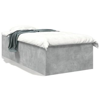 Berkfield Home Bed Frame without Mattress Concrete Grey 75x190 cm Small Single