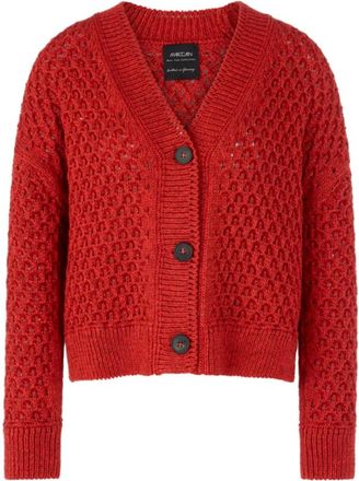 Marc Cain Losse Cardigan - Dames - Truien - Rood - Maat: 2XL Katoen