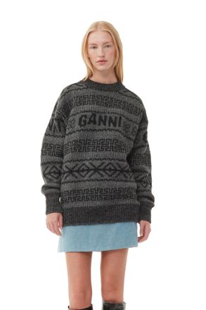 Ganni Grey Wool Pullover - Size XXS Organic