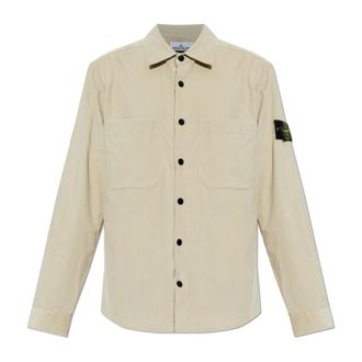 Stone Island Heren, Overhemden, Beige, Maat: M Corduroy