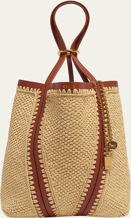Chlo&eacute; Spin Medium Tote Bag in Viscose Raffia