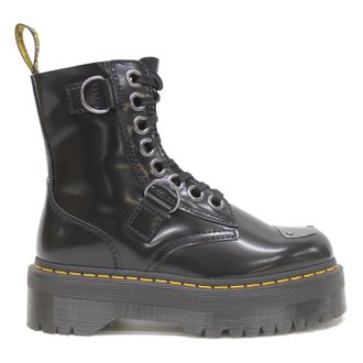 Dr. Martens Jadon Alt Buttero Leather Unisex Lace Up Boots - UK 6 - US 8 Women / 7 Men - EU 39 - Black - Size:UK 6