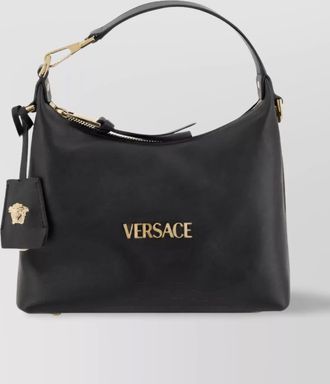 Versace versace tag leather hobo shoulder bag