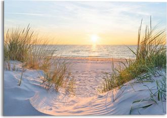 Reinders Deco-Panel »Sonnenuntergang in den Dünen« Wohnzimmer - Beige - MDF - Landschaften - 140x100 cm