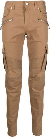 Balmain Taupe Skinny Leg Broek - Heren - Slim Fit Broeken - Beige - W31 - Katoen - Broeken