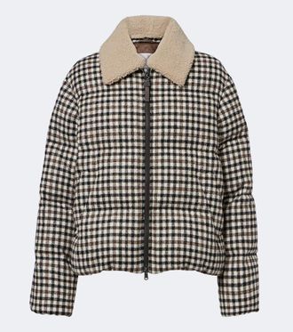 Brunello Cucinelli Checked alpaca and wool-blend down jacket