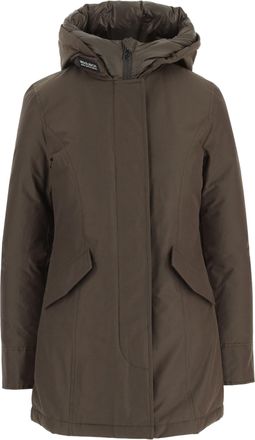 Woolrich Pinecone Hooded Logo Detail Cotton-Blend Jacket