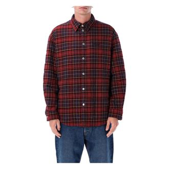 Off-white Casual Shirts, male, Multicolor, L, Padded Check Cotton Shirt Jacket