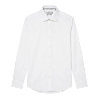 Michael Kors Casual Shirts, male, White, Size: 3XL Dobby Engineerd Modern Fit Shirt