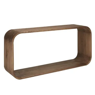 Macabane Consola de dise&ntilde;o redondeado de madera de mindi