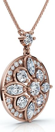 Pompeii3 Vintage Diamond Circle Pendant 14k Gold Lab Grown 18 Necklace EF/VS