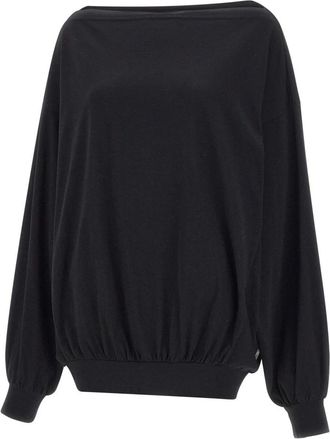 Maison Margiela Trui met ronde hals - Dames - Ronde hals truien - Zwart - XS - Katoen - Truien & Vesten