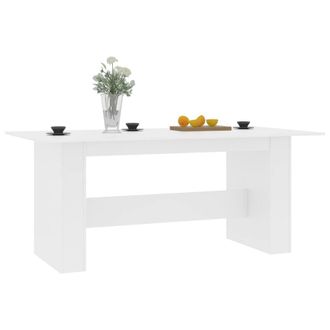 Berkfield Home Beautiful Dining Table White 180x90x76 cm Engineered Wood | Size: 180 x 90 x 76 cm