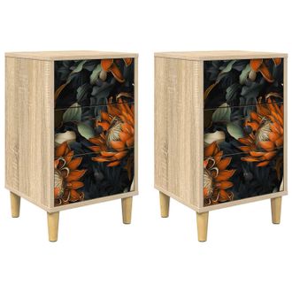 vidaXL Mesa De Noche Lochem 2 Uds. Roble Sonoma 36 X 33 X 60 Cm Vidaxl