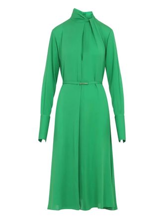 Tom Ford Midi-jurk met ceintuur en strik - Groen