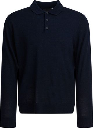 Vince Merino Wool Polo Shirt Polo Shirts Blu-Uomo