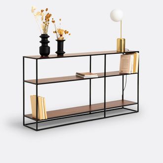 La Redoute Interieurs Boekenkast, walnootfineer en staal, WATFORD