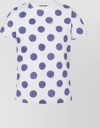 Moschino dotted short sleeve crew neck tops