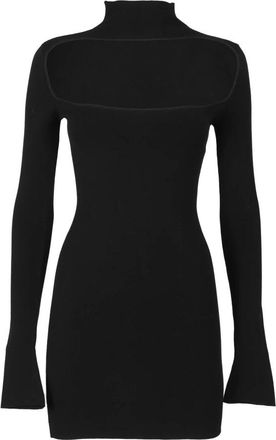 Ssheena Gebreide Jurk - Dames - Kleedjes - Zwart - M - Polyester - Kleedjes