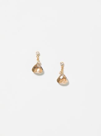 Simons Womens Oval stone pendant earrings