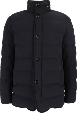 Moorer Quilted Padded Jacket with High Stand Collar and Matte Finish