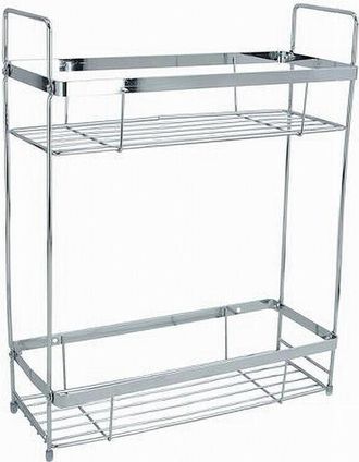 Trade Shop Trade Shop - Mensola Per Doccia Bagno Rettangolare 2 Ripiani Portaoggetti 30,5x12x38 Cm 79301