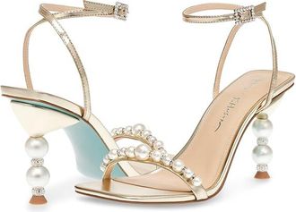 Blue by Betsey Johnson Jacy Heeled Sandals Womens 1-2 inch heel Shoes Gold : 10 M, Synthetic