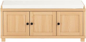 SoBuy Banco zapatero con 3 puertas 4 compartimentos natural