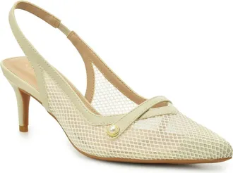 Nicole Miller Mesh Slingback Pump in Bone at Nordstrom Rack, Size 8.5