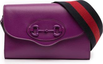 Gucci Pre-owned Gucci Mini Leather Horsebit 1955 Web Crossbody Ladies 724713 493075