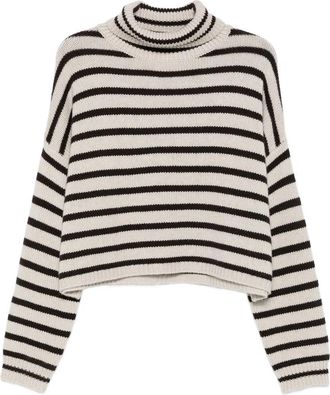 Lisa Yang Zerlina Striped Roll-neck Sweater