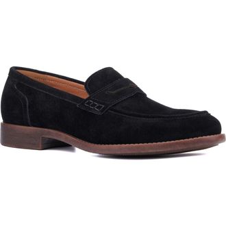 Vintage Foundry Co. Harry Apron Toe Penny Loafer in Black Suede at Nordstrom Rack, Size 13