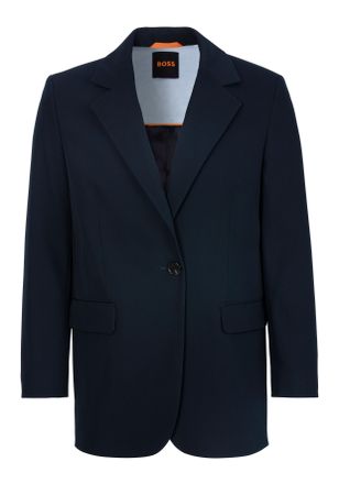 Boss Orange by Hugo Boss Kurzblazer BOSS ORANGE Jasoina Premium Damenmode, Damen, Gr. 38, blau (dunkelblau 404), Web, Obermaterial: 70% Polyester, 24% Viskose, 6% Elasthan, un