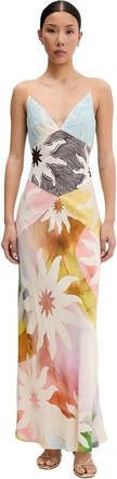 Never Fully Dressed Maxi Jurk met Wijde Rok - Dames - Maxi kleedjes - Veelkleurig - M - Kleedjes