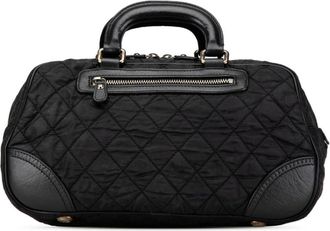 Chanel Pre-owned Handbags, female, Black, Size: ONE SIZE Pre-owned Quilted Nylon Satchel Handbag