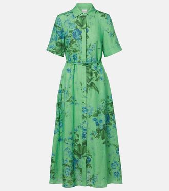 Erdem Floral linen shirt dress