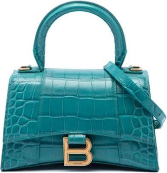 Balenciaga Pre-owned Hourglass Satchel - Dames - Vintage Handtas - Blauw - ONE Size - Leer - Vintage