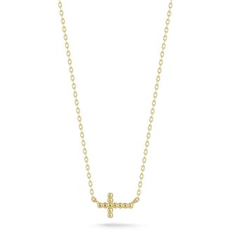 Ember Fine Jewelry 14K Gold Bubble Sideways Cross Necklace