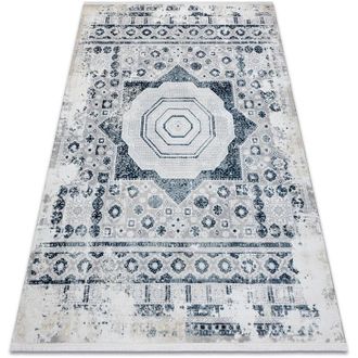 RugsX Rugsx - Alfombra Moderna Duke 51542 Crema / Azul - Roset&oacute;n Vintage, Estructurada, Muy Suave, Flecos Blue 160x220 Cm
