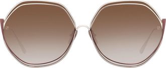 Linda Farrow ASPEN LFL1355 C2 Mens Sunglasses Brown Size 64