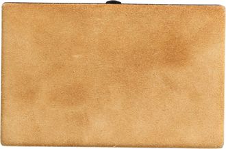 Dolce & Gabbana Beige Velvet Calf Leather Clutch Evening Women Purse Bag Aluminium
