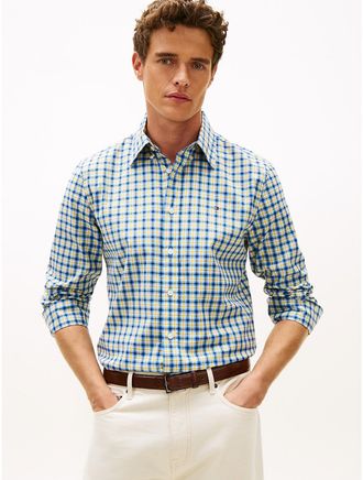 Tommy Hilfiger Mens Regular Fit Check All-Day Shirt - Blue - XXXL