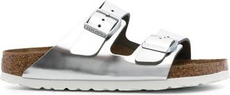 Birkenstock Womens Arizona Natural Leather Size: 40, colour: SILVER